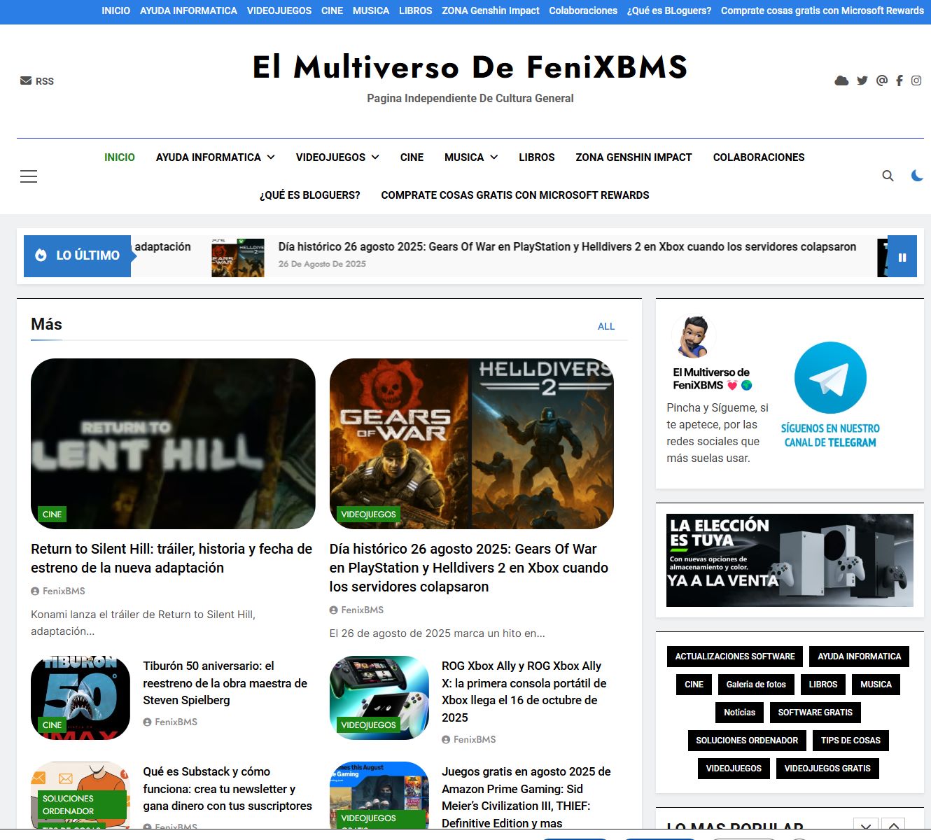 Ranking y directorio de sitios web - El Multiverso De FeniXBMS en Navegax