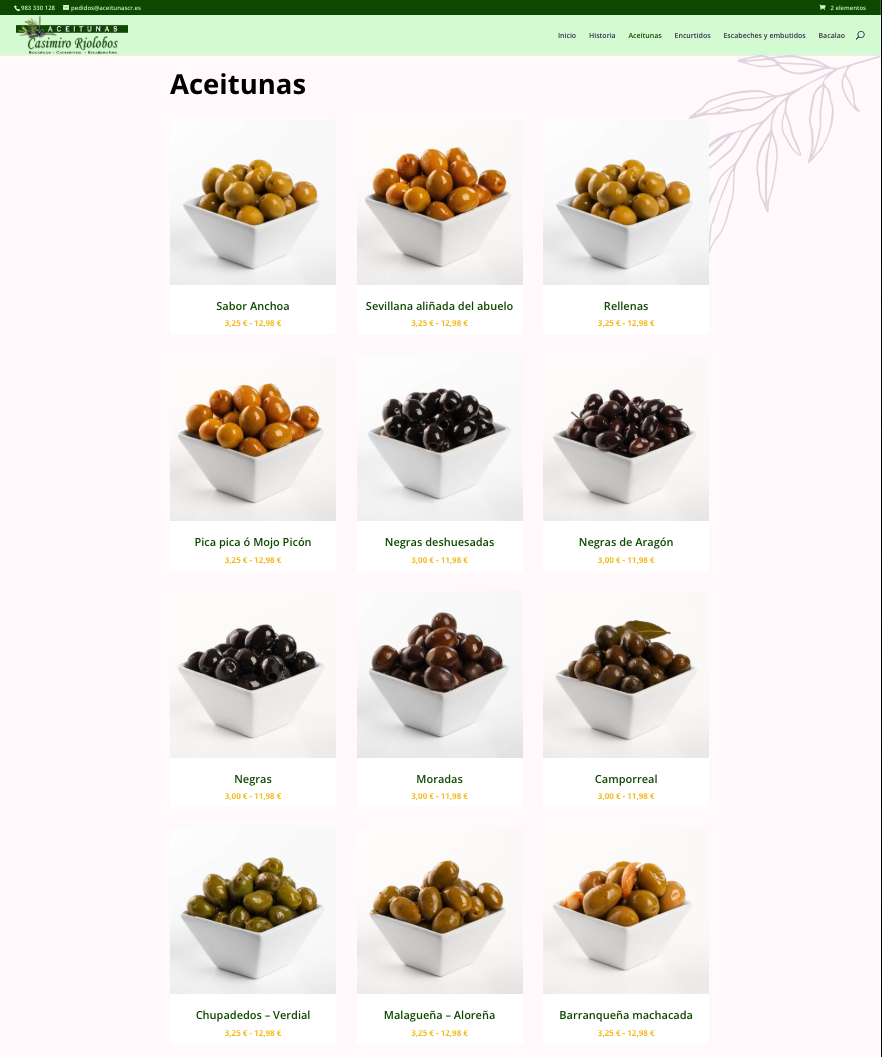 Ranking y directorio de sitios web - Aceitunas Casimiro Riolobos en Navegax