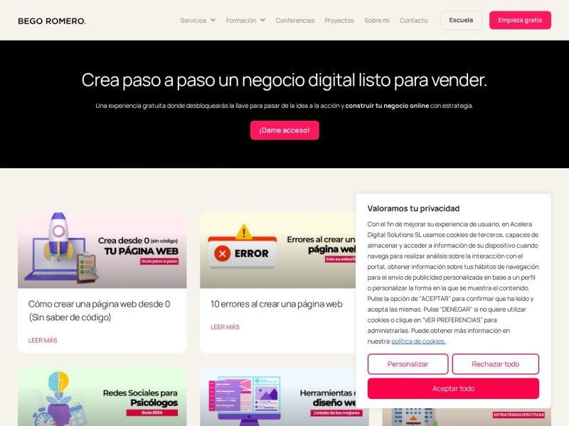 Ranking y directorio de sitios web - Bego Romero en Navegax