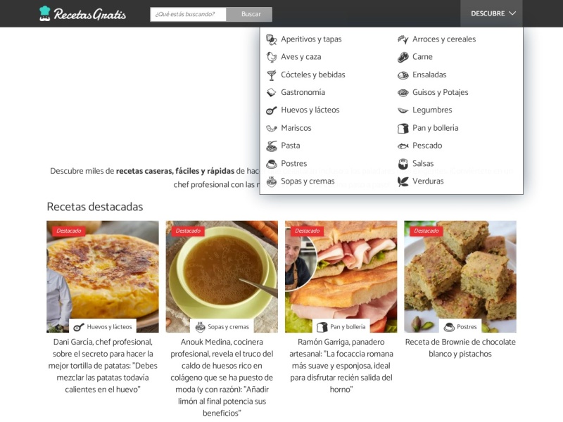 Ranking y directorio de sitios web - Recetas Gratis en Navegax