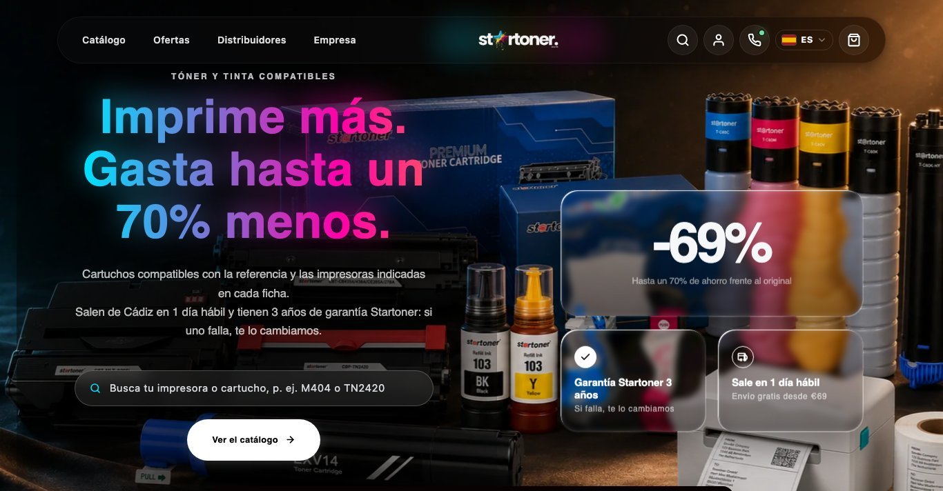 Ranking y directorio de sitios web - Startoner: tóner y cartuchos de tinta compatibles en Navegax